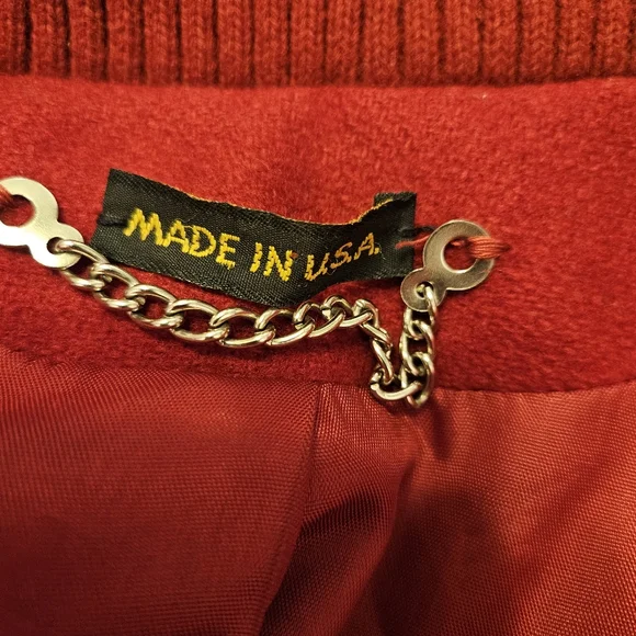 Vintage Rare Red Trench Coat Sz M/L Andover Fabric ForstMann